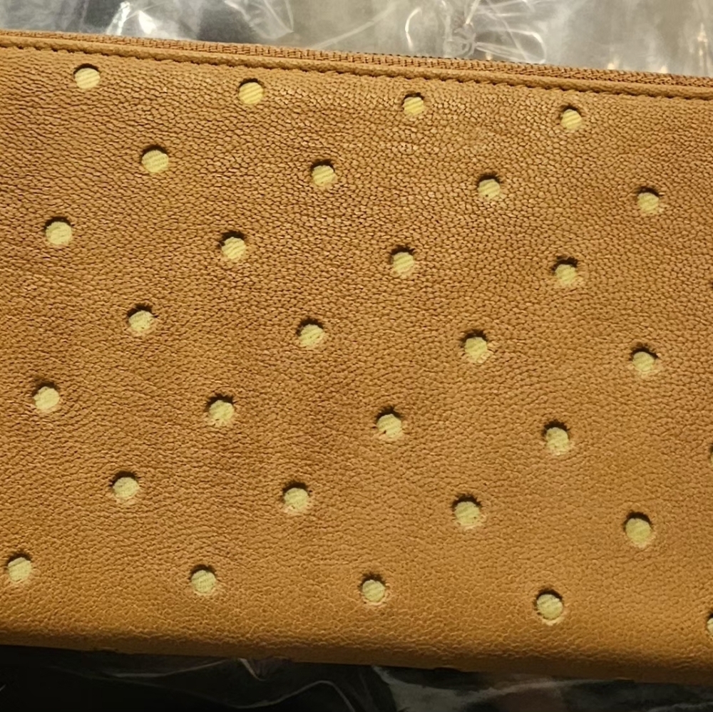 Stylish Tan Perforated Women's Clutch